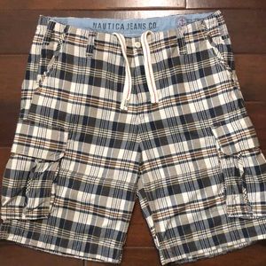 Men’s Nautical Plaid Cargo Shorts